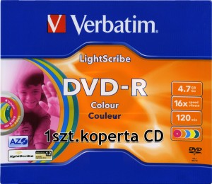 Verbatim DVD-R x16 5COLOR Lightscribe 1szt. koperta CD