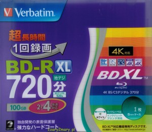Verbatim BD-R XL x4 100GB Printable Made in Japan 1szt JPN