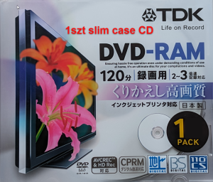 TDK DVD-RAM x2-x3 Printable Japan 1 sztuka slim case
