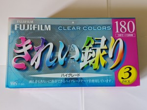 Fuji VHS Clear Color T-180 Japan -3pack kolorowe przezroczyste