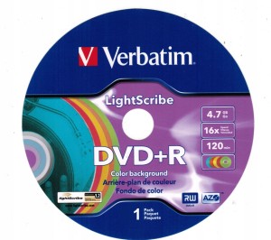 Verbatim DVD+R x16 5COLOR Lightscribe 1szt.