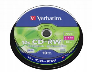 Verbatim CD-RW 700MB x4-x12 10szt cake box